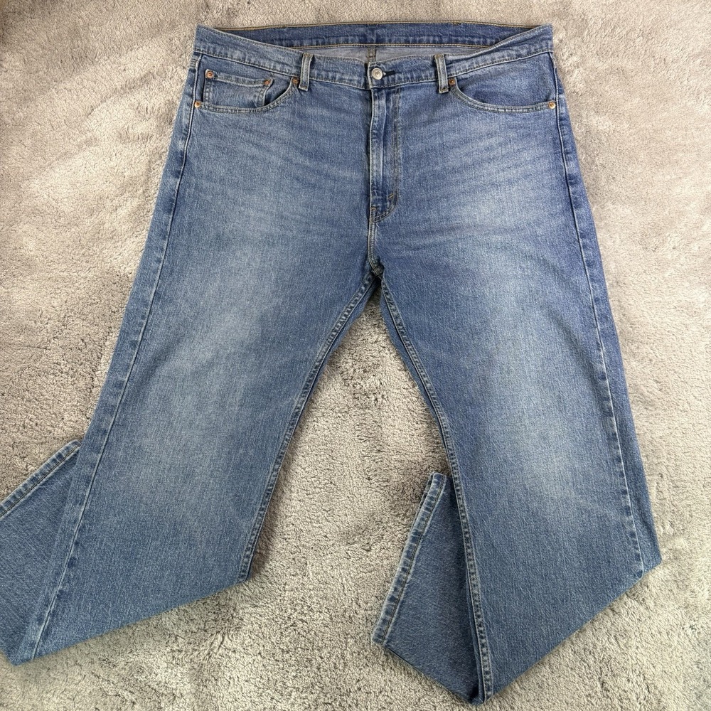 Levis 505 Jeans Mens 42x30 Blue Medium Wash Straight Leg Denim Classic Fit